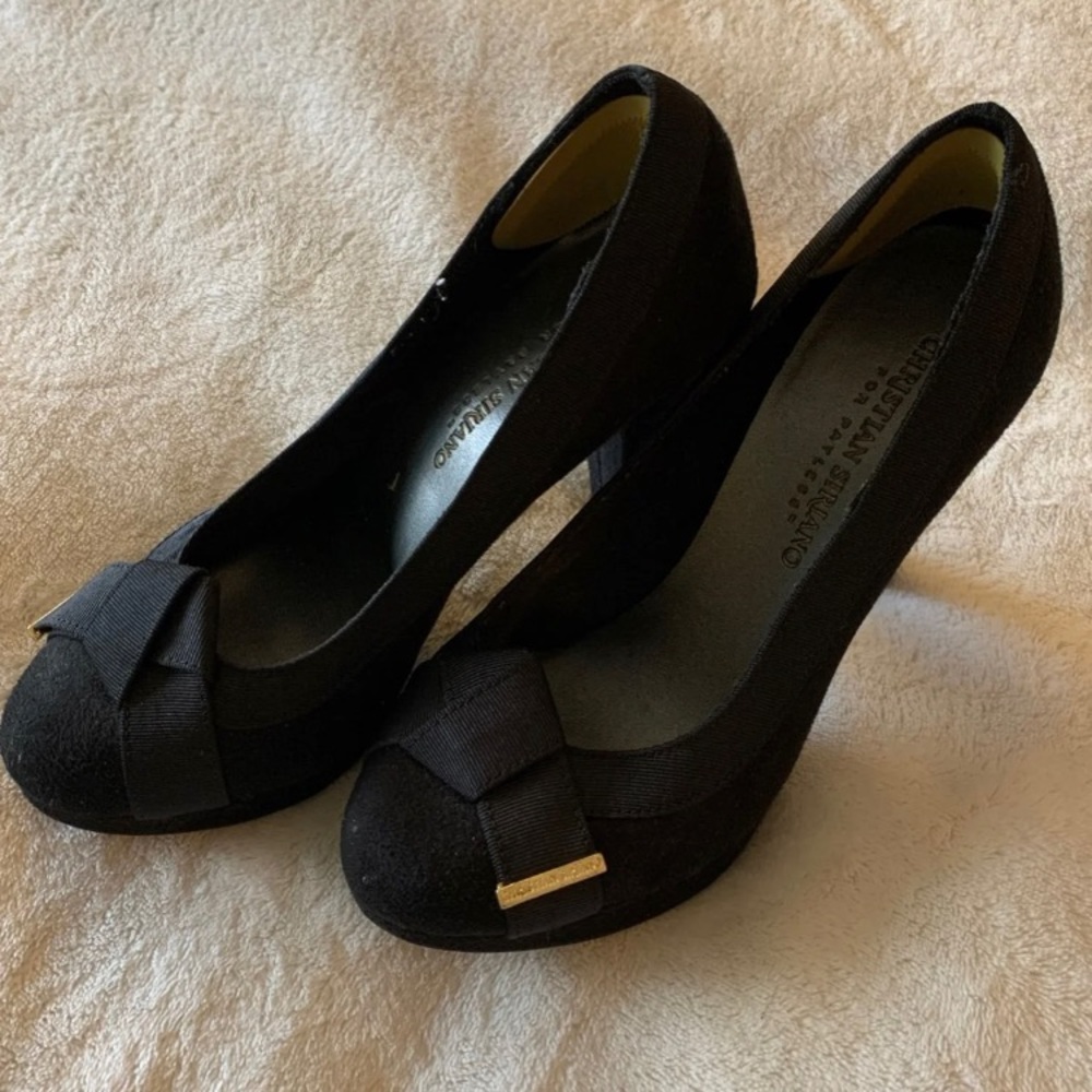 Black Bow Heels